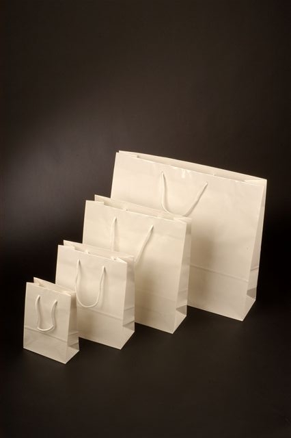 Pap�rov� ta�ky s laminem o rozm�ru 380 x 130 x 310 mm, b�l�